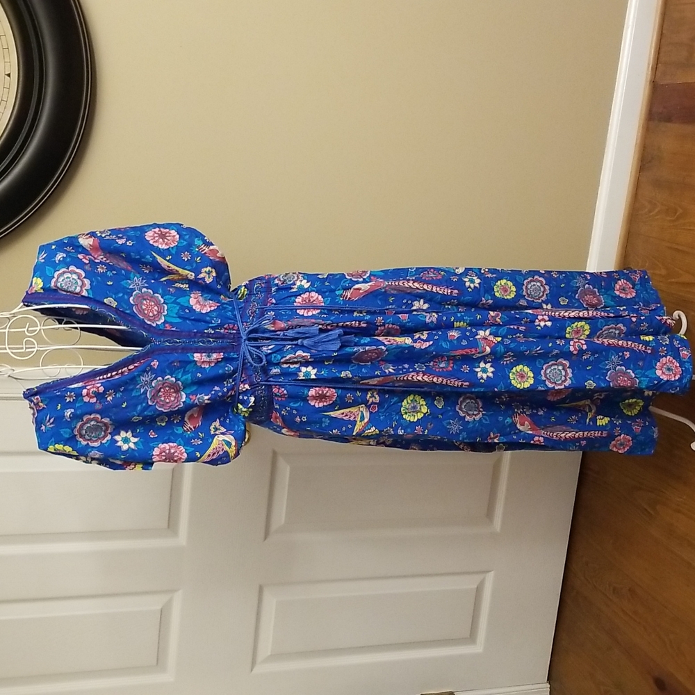 Boho women's blue patterned dress - Picture 7 of 10
